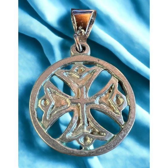 Vintage House of Morgan Crusader Style Cross Silver Tone Pendant - Picture 1 of 12